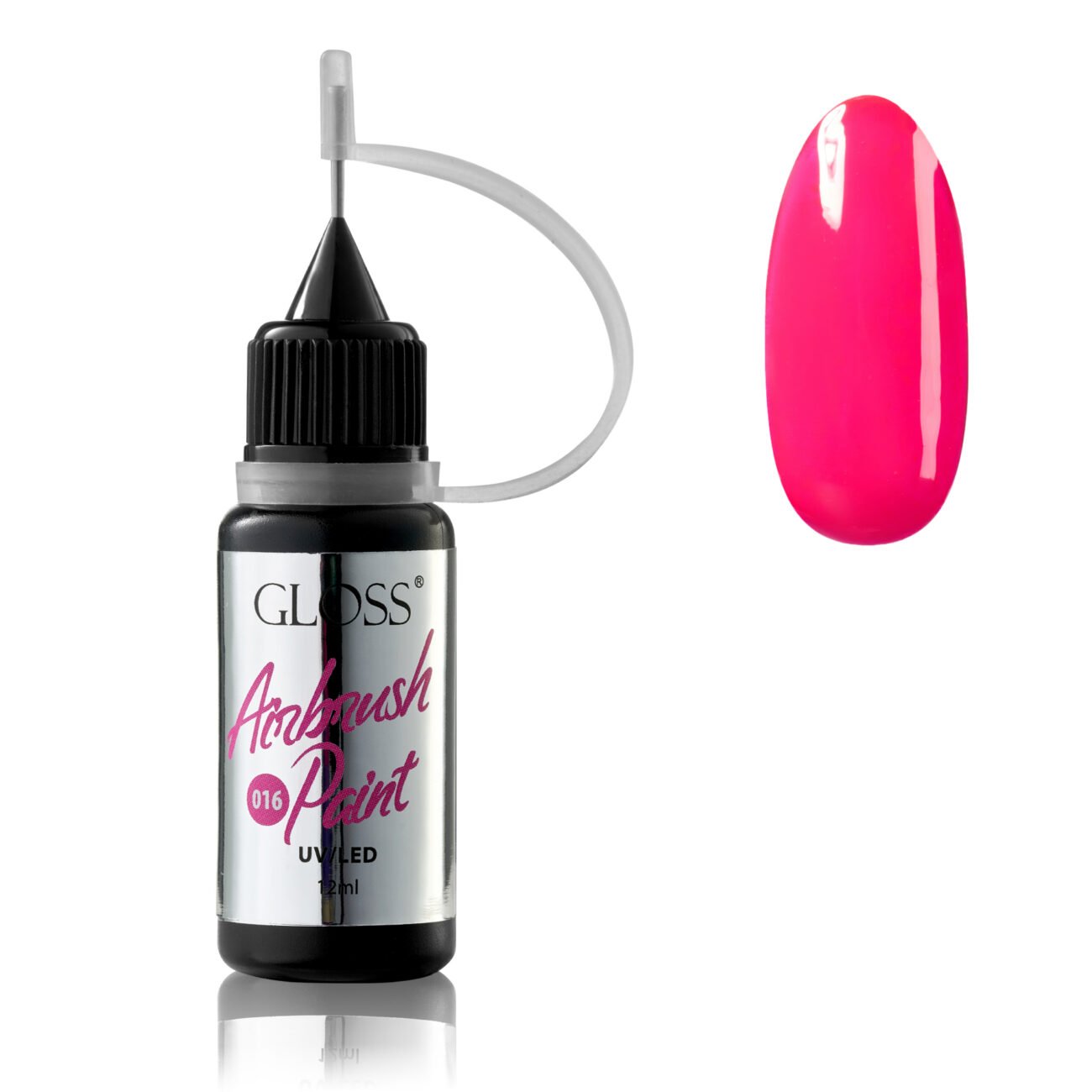 Фарба для аерографа GLOSS Airbrush Paint 016 (яскраво-рожевий), 12 мл