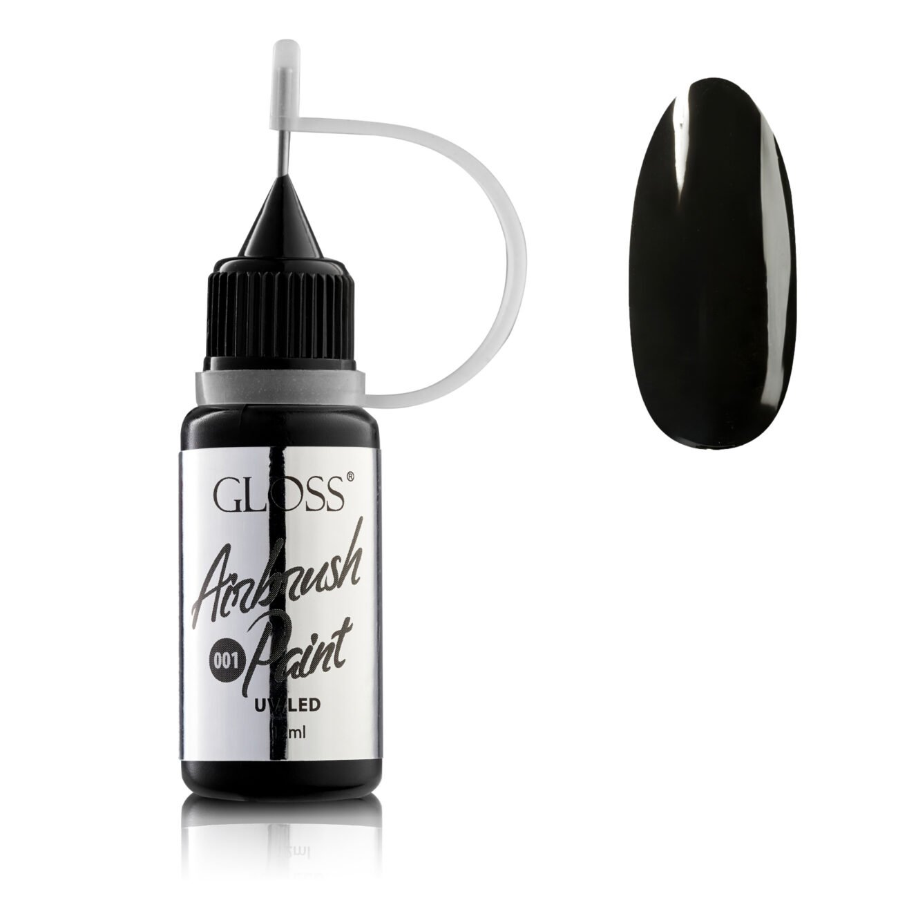 Фарба для аерографа GLOSS Airbrush Paint 001 (чорний), 12 мл
