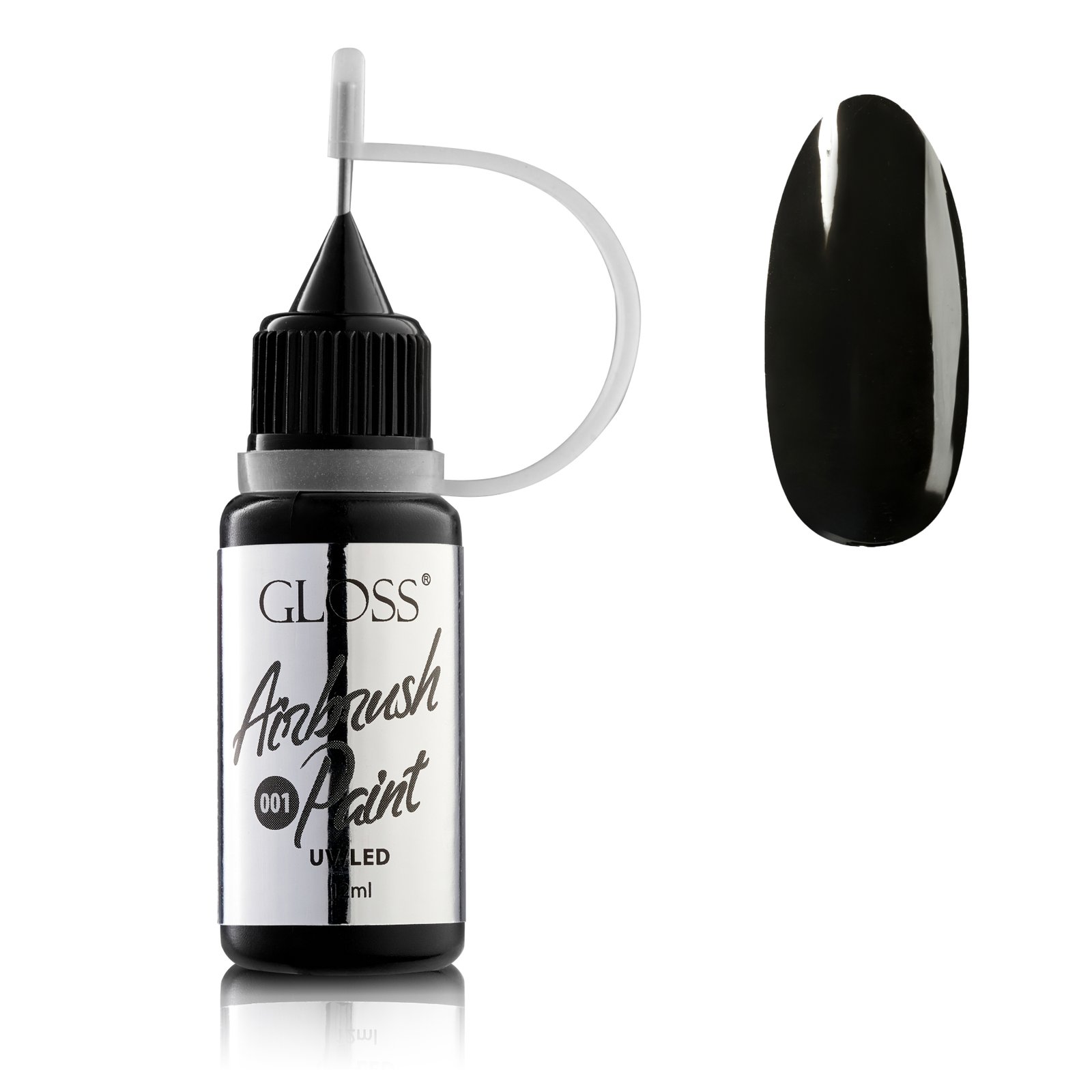 Фарба для аерографа GLOSS Airbrush Paint 001 (чорний), 12 мл
