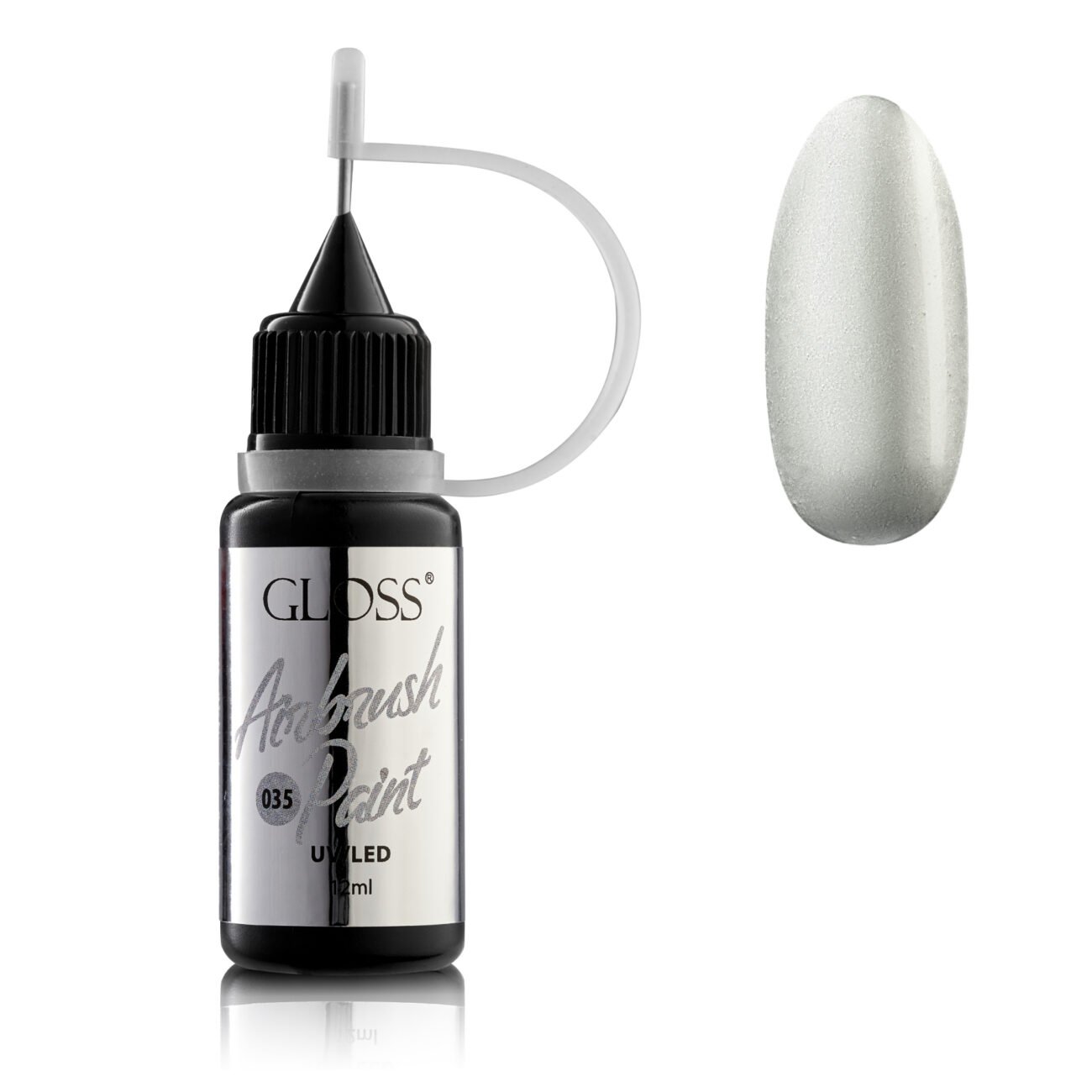Фарба для аерографа GLOSS Airbrush Paint 035 (сріблястий), 12 мл
