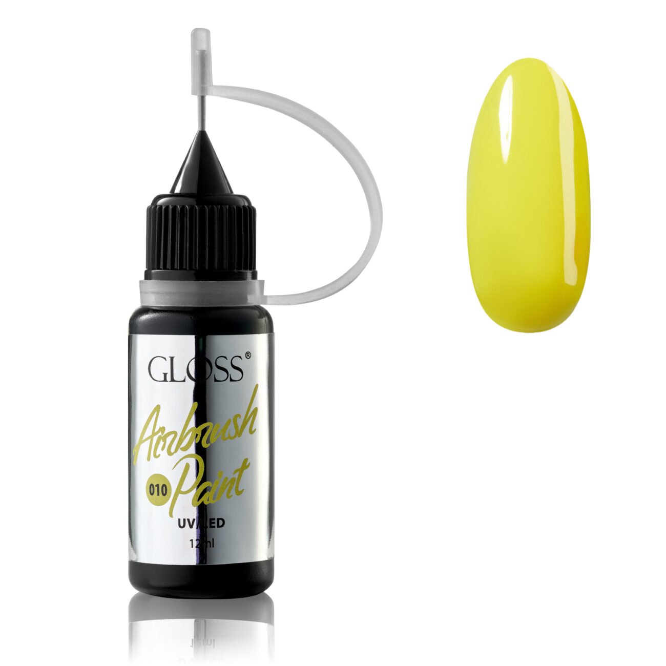 Фарба для аерографа GLOSS Airbrush Paint 010 (жовтий), 12 мл