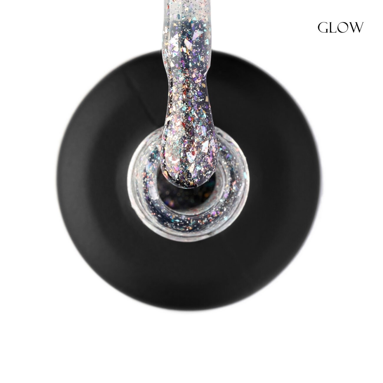 Топ для гель-лаку GLOSS Shine top coat Glow, 11 мл (прозорий з галографічною поталлю)