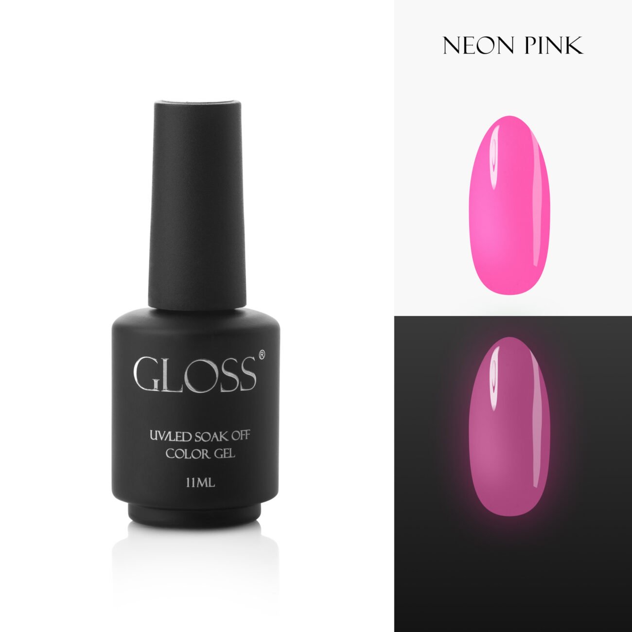 Люмінесцентний гель-лак Neon Pink Elf, 11 мл (неоновий рожевий)