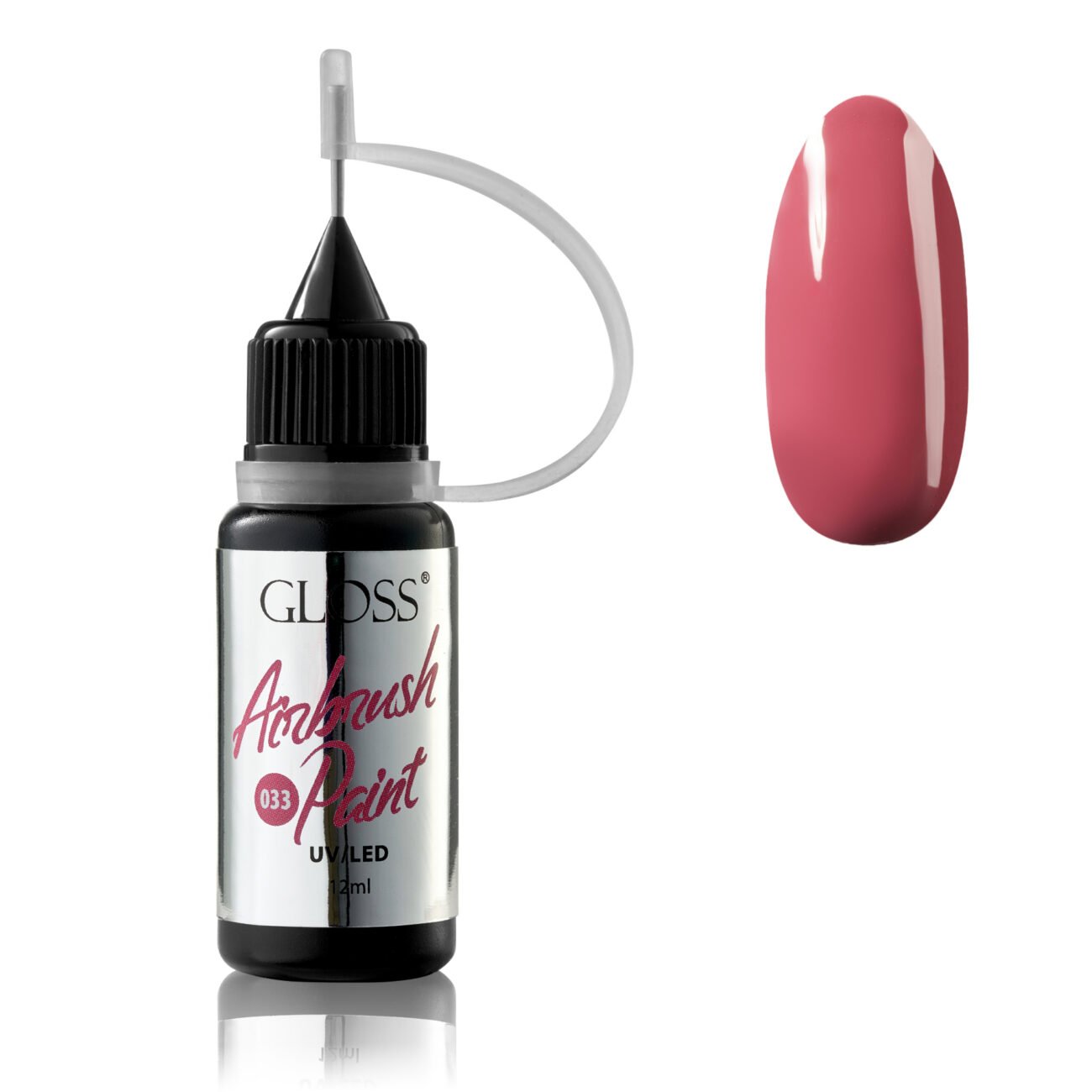 Фарба для аерографа GLOSS Airbrush Paint 033 (рожево-бордовий), 12 мл