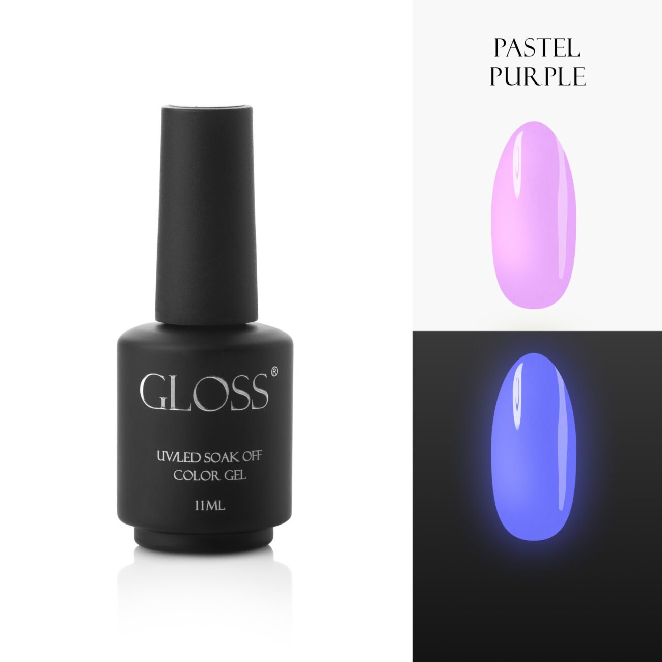 Люмінесцентний гель-лак Pastel Purple Elf, 11 мл (пастельний фіолетовий)