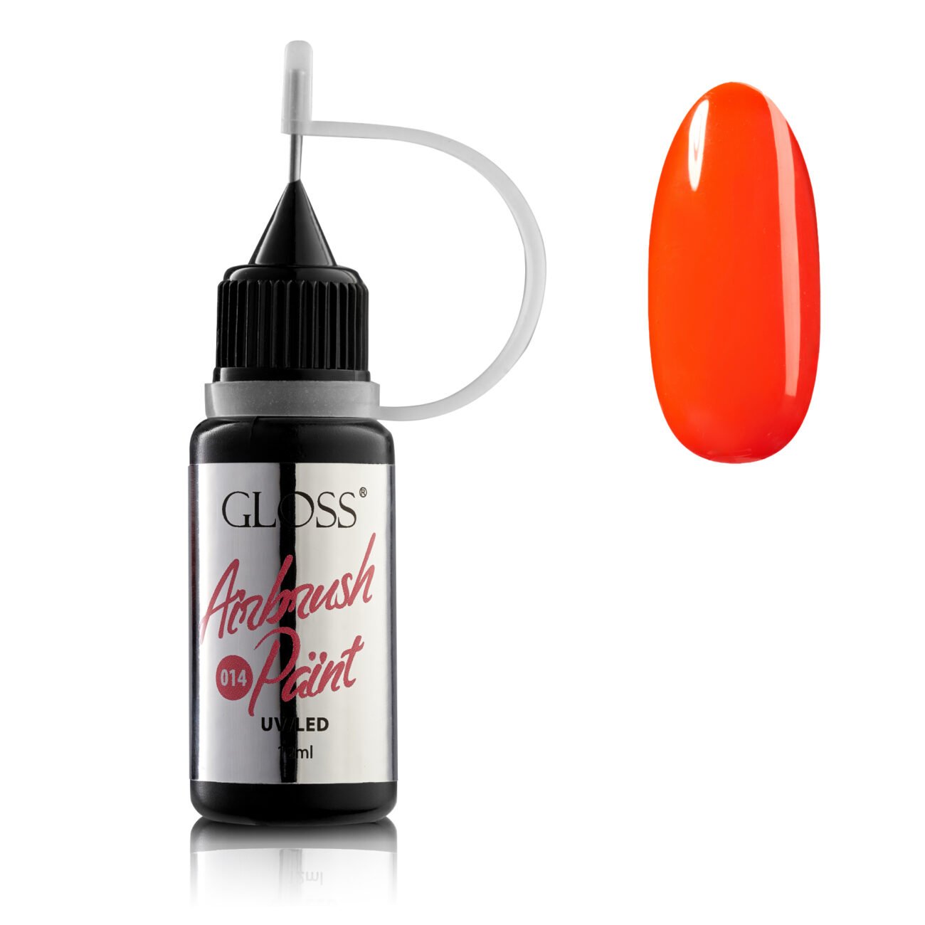 Фарба для аерографа GLOSS Airbrush Paint 014 (помаранчевий неоновий), 12 мл