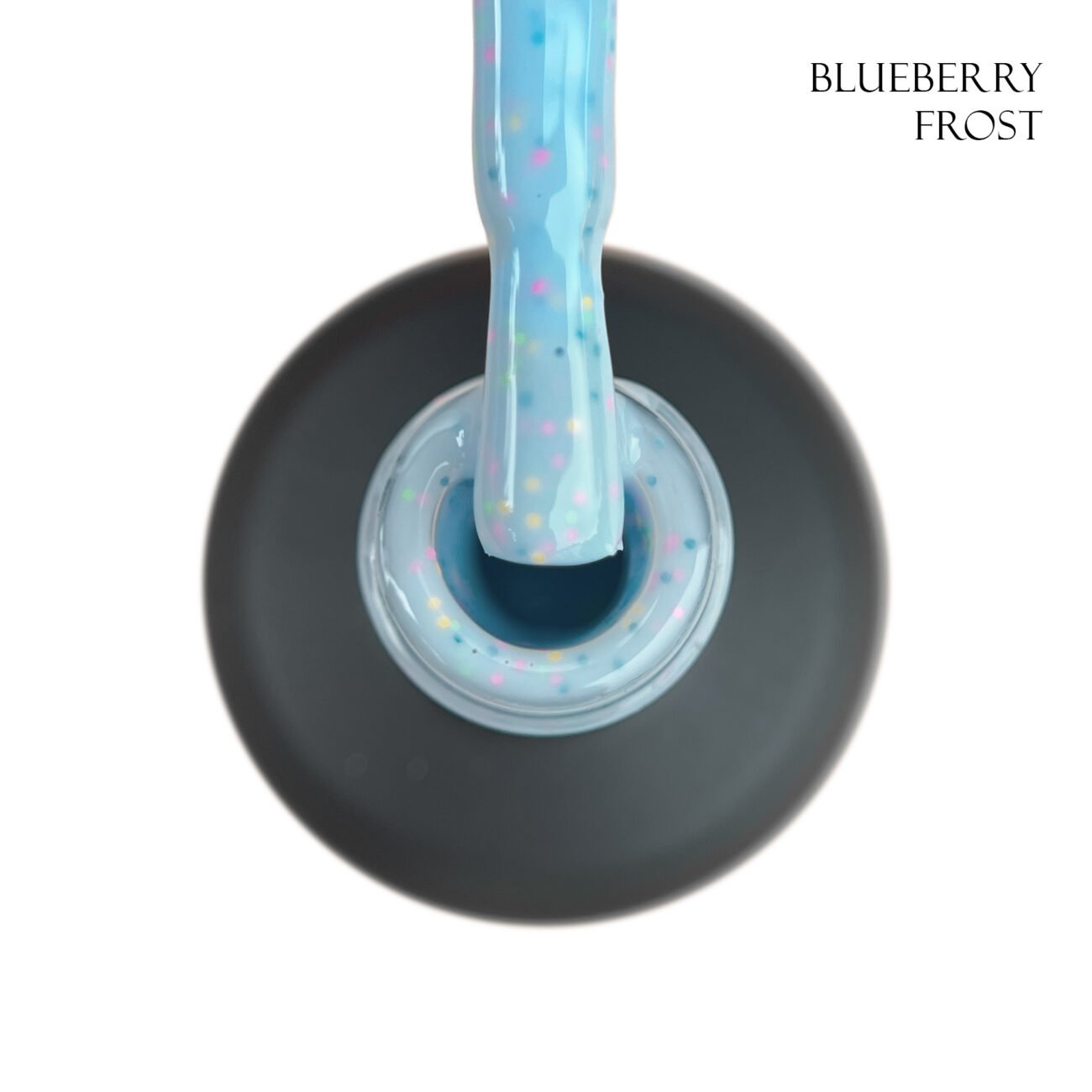 База для гель-лаку GLOSS Yogurt Base Blueberry Frost, 15 мл (ніжний блакитний з кольоровим конфетті)