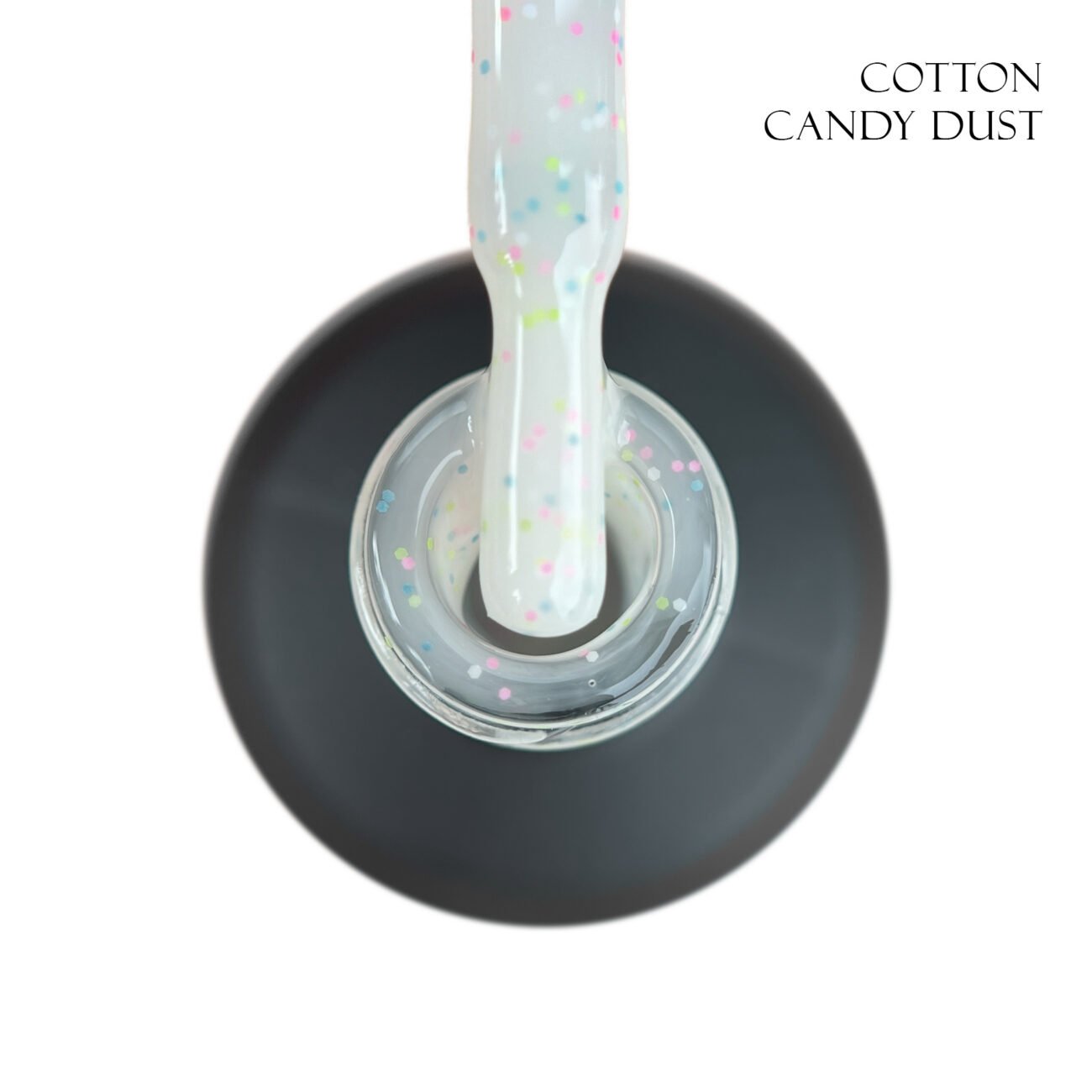 База для гель-лаку GLOSS Yogurt Base Cotton Candy Dust, 15 мл (біло-бежевий з кольоровим конфетті)